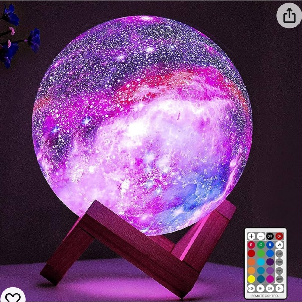 NWT BRIGHTWORLD 3D MOON / GALAXY LAMP WITH REMOTE